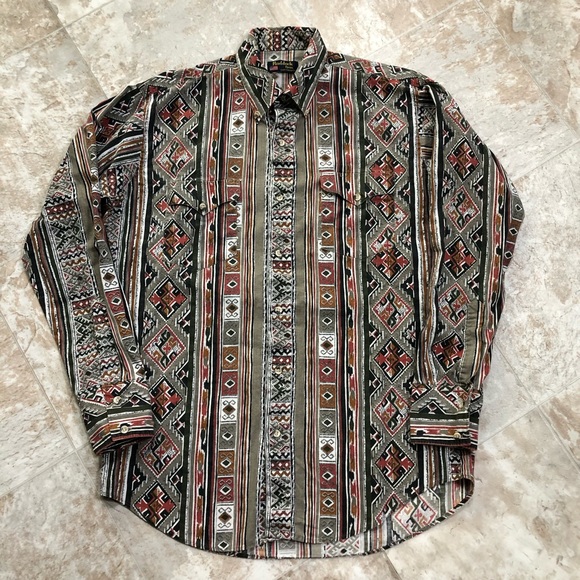 Shirts | Vintage Ruddock Bros Western Shirt Men Size 16 34 Multicolored ...